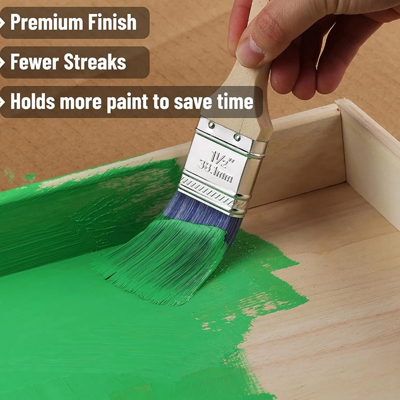 แปรงทาสี ABPP, 6 แพ็ค, 1 นิ้ว, 1.5 นิ้ว, 2 นิ้ว, แปรงมุม, ด้ามไม้ที่ผ่านการบําบัด, แปรงทาสีสําหรับผนัง, แปรงคราบ