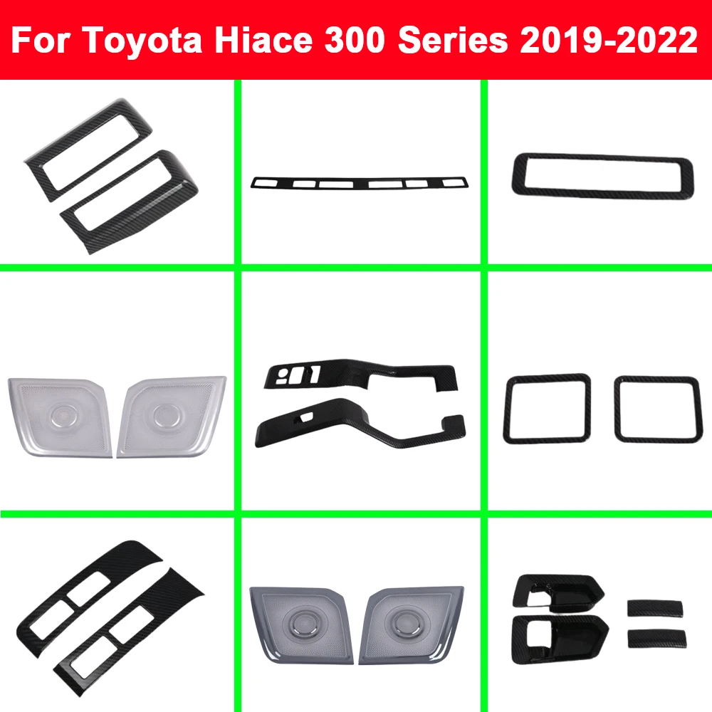 For Toyota Hiace 300 Series 2019 2020 2021 2022 Car Audio Speaker Cover Instrument Panel Frame Rear Air Vent Trim Handle Armrest