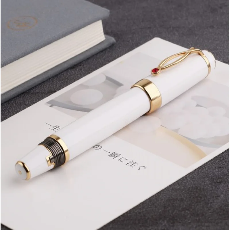 A + MAJOHN X1 stylo plume rétractable pointe Extra Fine stylo court en résine noir/blanc