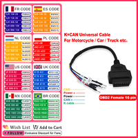 OBD2 Female 16 Pin Jumper Cable For Turck Car Motorcycle CAN K OBD2 Connector OBDII Adapter Direct Connection Extension Cable