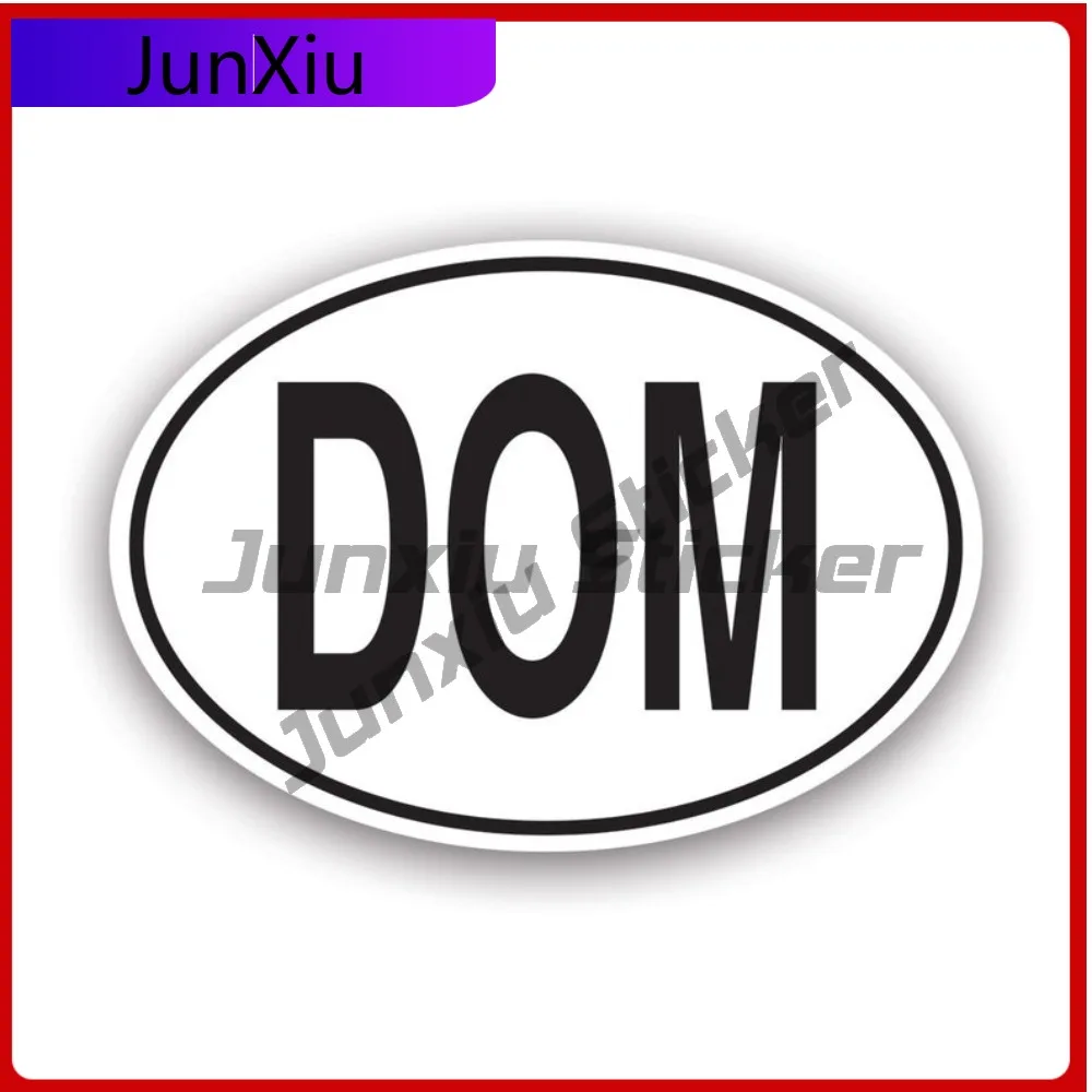 

Dom Dominican Republic Country Code Oval Cool Window Waterproof Vinyl Decal For Motocross Protection High Quality Sticker High