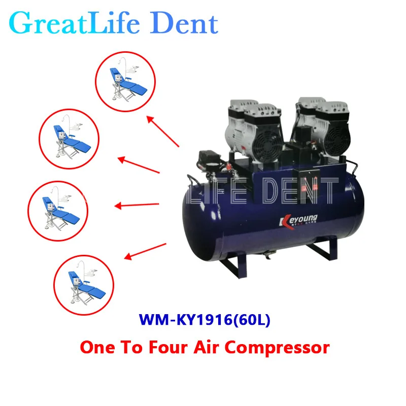 

GreatLife Dent Dental Air Compressor Silent 32L 45L 60L One To One Two Three Four Dental Chair Silent Air Compressor