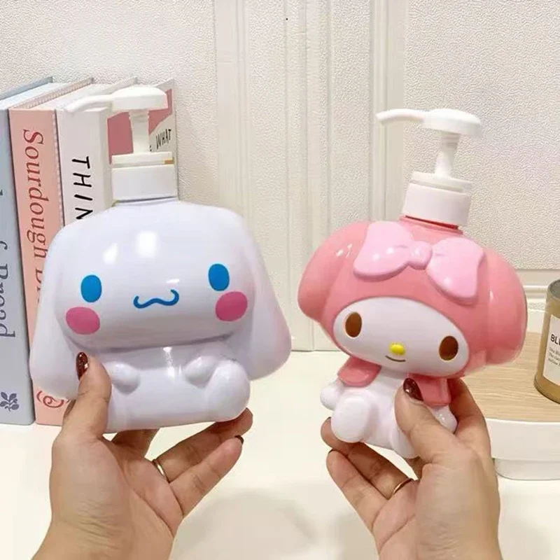 Cartoon Cinnamoroll Kuromi Melody Fles Kawaii Hello Kitty Grote Capaciteit Fles Shampoo Fles voor Douchegel Handzeep