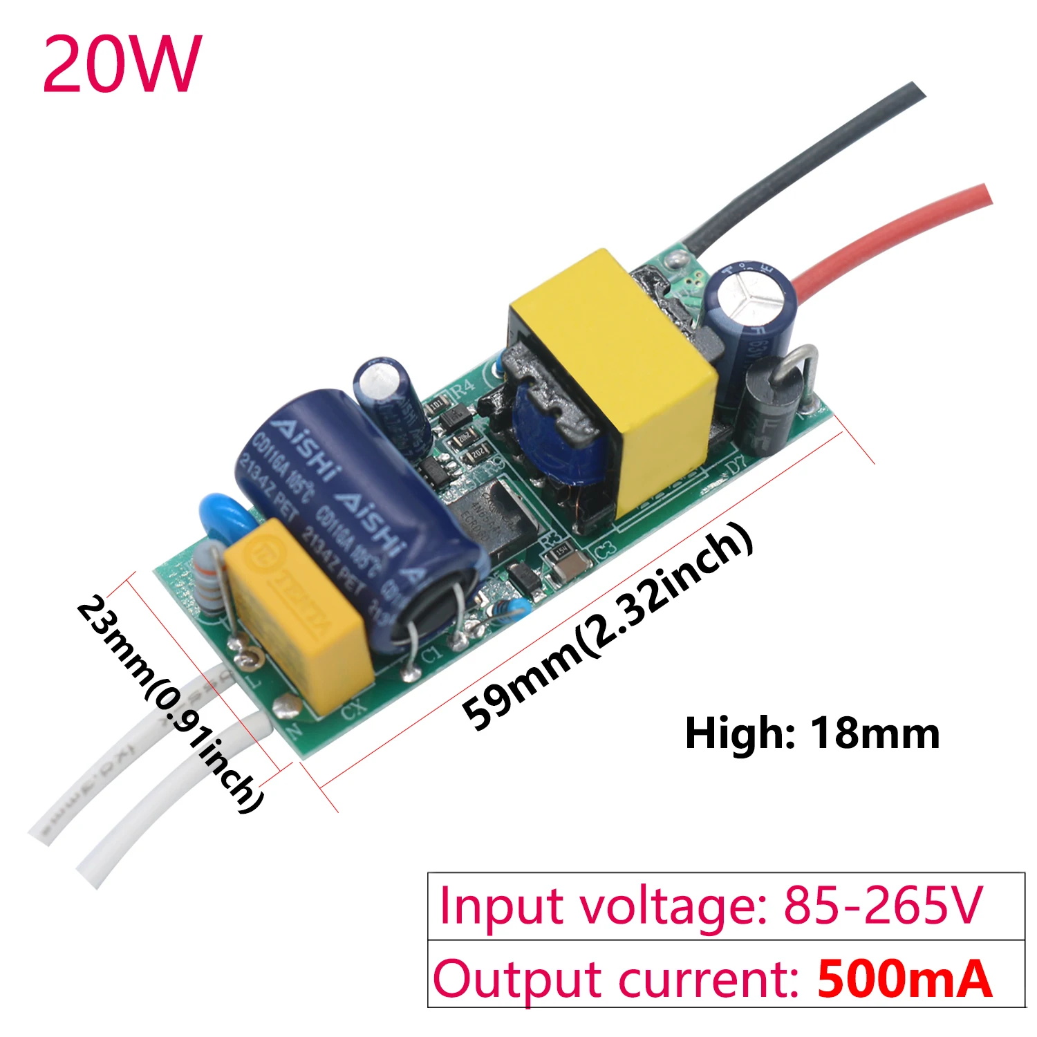 LEDランプドライバー,トランス400ma,入力AC85-265V,20W,25W,36W,電源アダプター,LEDスポットライト,チップ