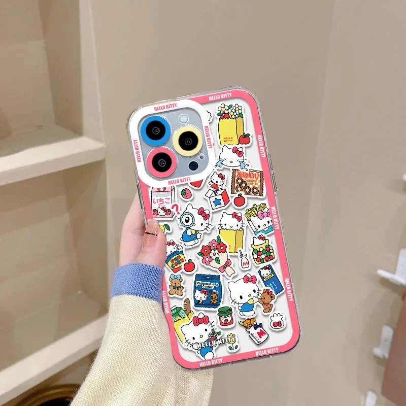 Sanrios Hello Kitty Hot Phone Case For Samsung A71 A53 A50 A52 A52S A72 A71 A22 A20S A20 A30 A11 4G 5G Transparent Cover