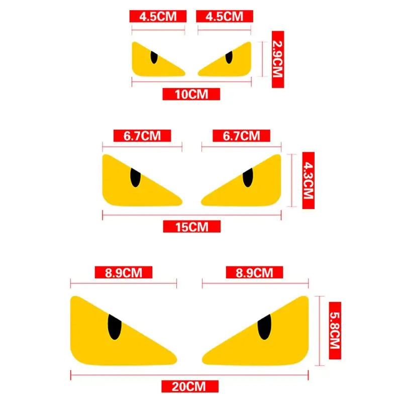 3Pcs/set Devil's Eye stickers door and side window stickers car front and rear bumper stickers personalized and random scratch