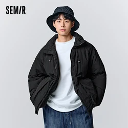 Semir Down Jacket Men 2023 Winter New Outdoor Oversize Simple Fashion Warm Sun Protection Jacket