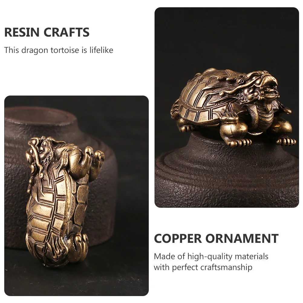 

High Quality Dragon Turtle Copper Ornament Small Hollow Desktop Decoration Home Office Living Room Symbol of