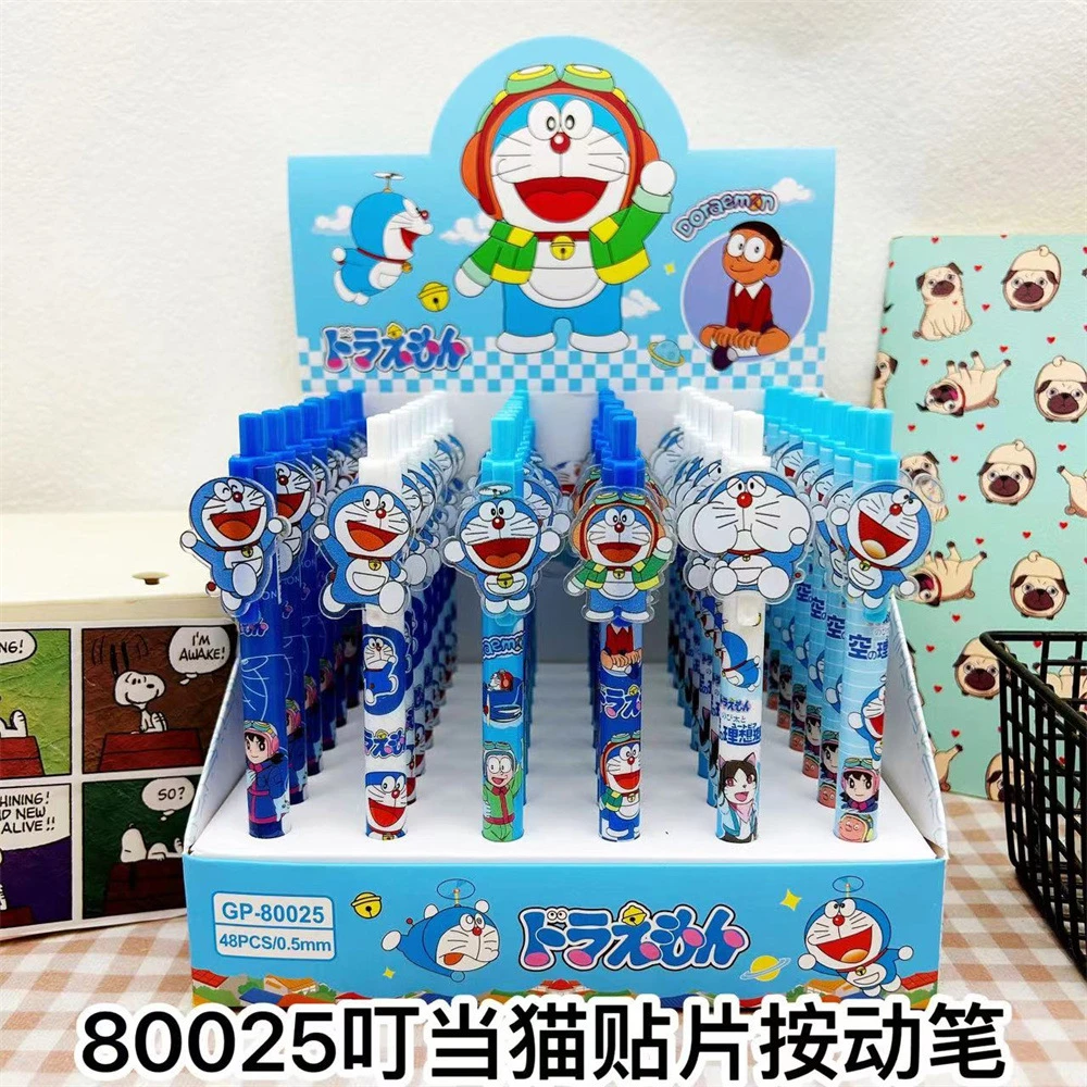 

6pcs Doraemon gel pen animation Stitch 0.5 black stationery stationery pen office writing tools