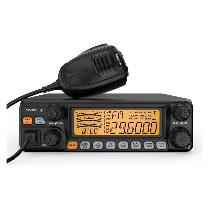 

QT60 10 Meter Radio SSB, AM, FM, PA, 60W High Power Amateur Ham Mobile Transceiver, Large LCD Display