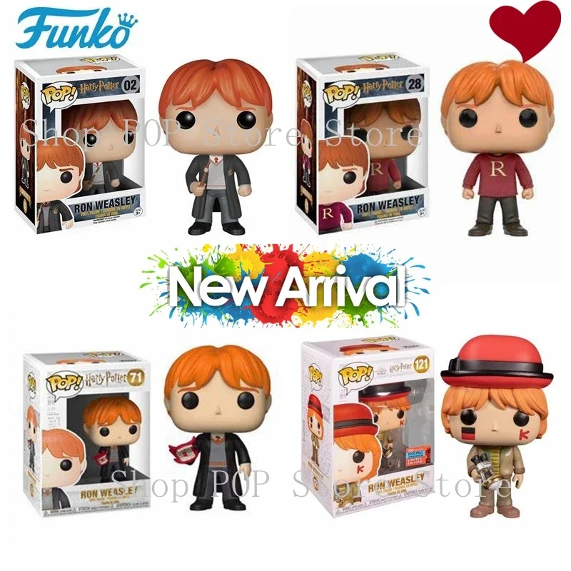 NEWest FUNKO POP Harry Series # 02 Ron Weasley # 28 Ron Weasley # 71 Ron Weasley # 121 Figuras de acción de vinilo Modelos para juguetes Regalos