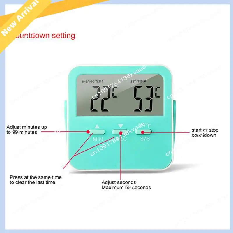 

M01K цифровой пищевой термометр, сигнализация температуры приготовления пищи, таймер для приготовления пищи со светодиодным дисплеем, зонд из нержавеющей стали