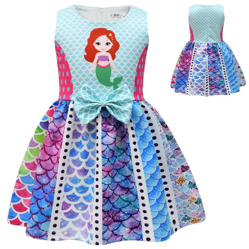 

Disney The Little Mermaid Ariel Printing Clothing Kids Clothes Baby Girl Princess Dress Christmas Gifts Flower Girl Dresses