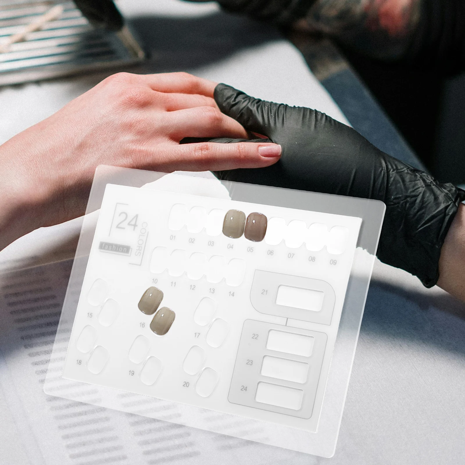 

Nail Art Display Board 24 Color Acrylic Nails Tips Display Holder Versatile Use Stand Nail Art Stand Fake Nails Holder