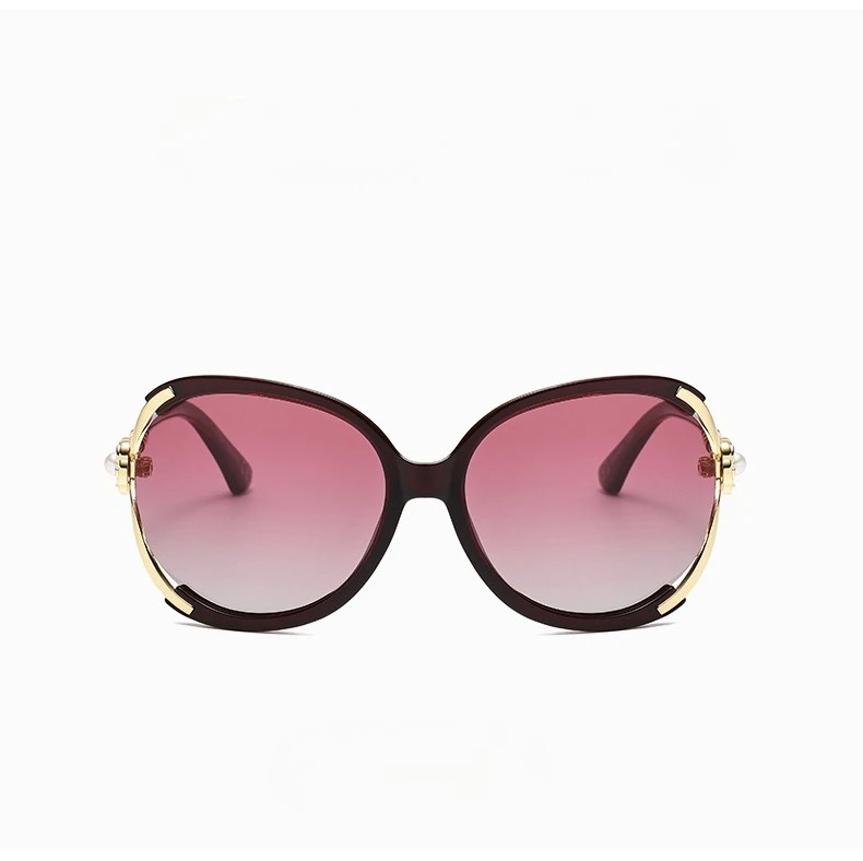 Personalisierte Sonnenbrille mit großem Rahmen, modische Damen-Sonnenbrille mit Perlendekoration, UV-beständige Brille – Detail 11
