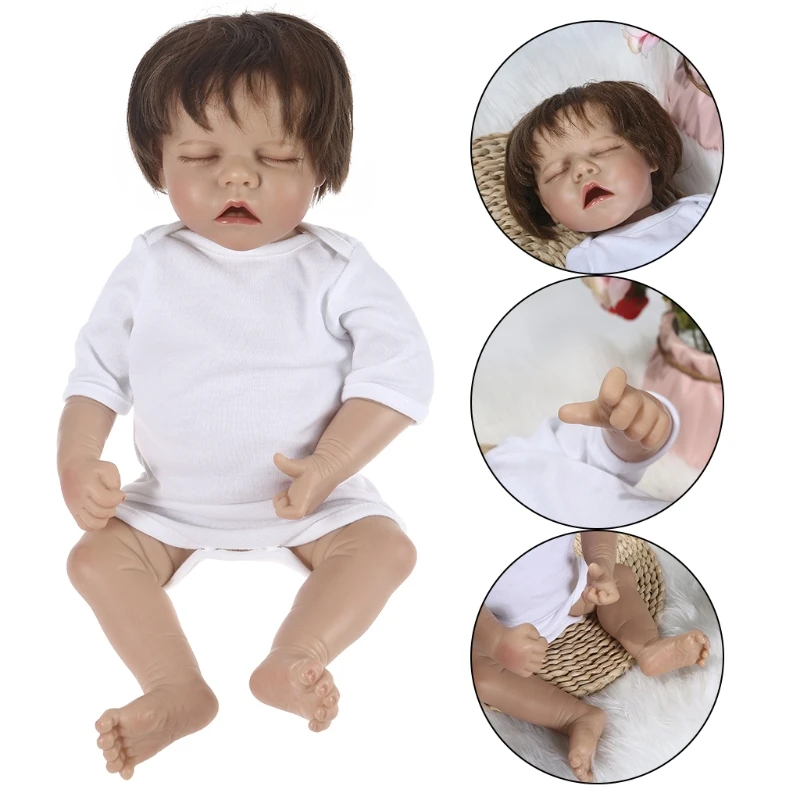 18Inch Realistic Baby Girl for Doll Educational Stuffed Toy Birthday Gifts Rebor