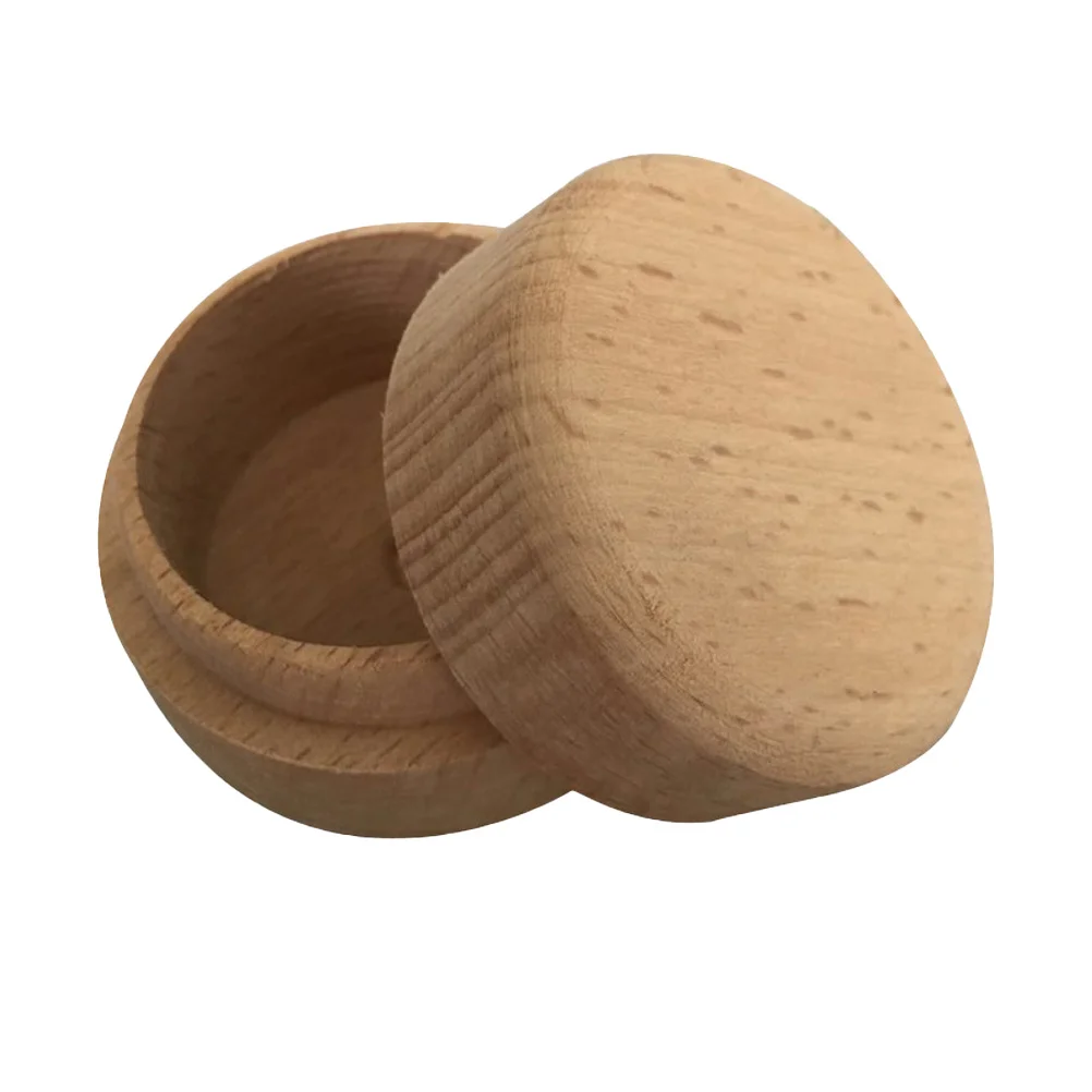 2Pcs Wood Jewelry Boxes Mini Round Storage Case for Rings Earrings Wedding Ring Storage Gift Box Decoration Wood Ring Box