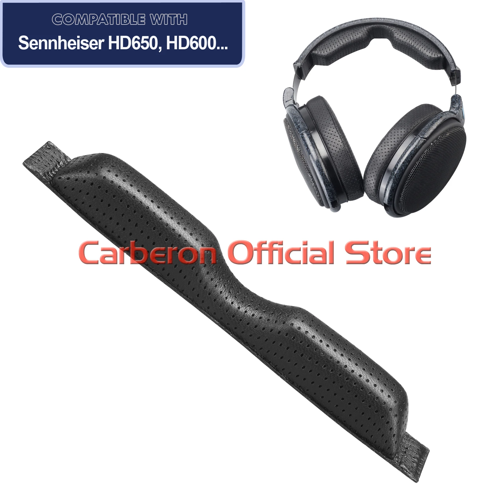 Carberon Fenestrated Sheepskin Headband Cushion for Sennheiser HD600 HD650 HD660S HD660S2 Massdrop X HD6XX HD58X Jubilee HD580