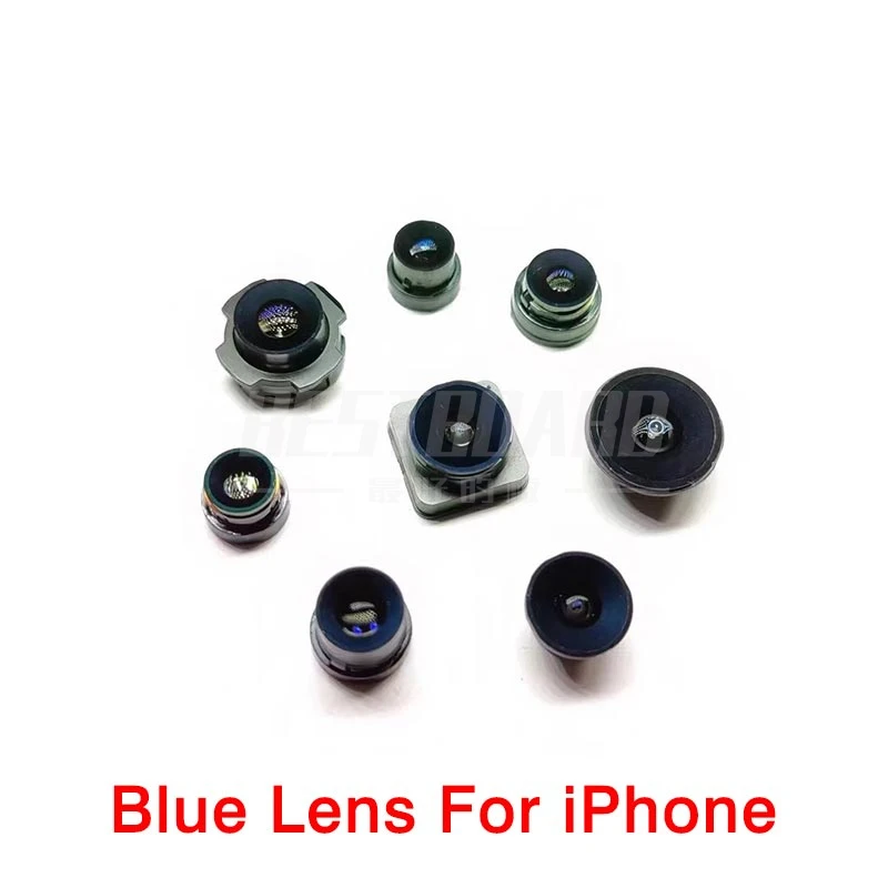 Lente azul trasera de repuesto para iPhone 7, 8, Plus, X, XS, XR, XSM, 11, 12, 13, 14, 15, Pro, Max, Mini, pieza de reparación de cámara trasera 3