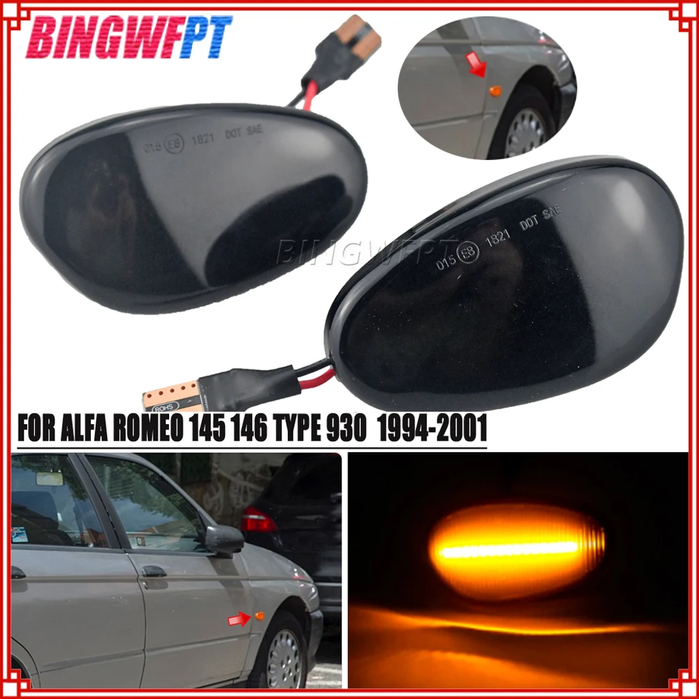 Dynamic Blinker Indicator Side Marker Turn Signal Lights For Alfa Romeo 145 146 1994-2000 Alfa Romeo 155 1992-97 Sequential Lamp