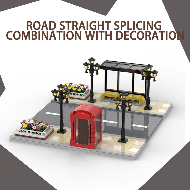 CITY Street View Mocks montaje de bloques de construcción arquitectura carretera calle peatonal puente DIY Compatible Set regalo