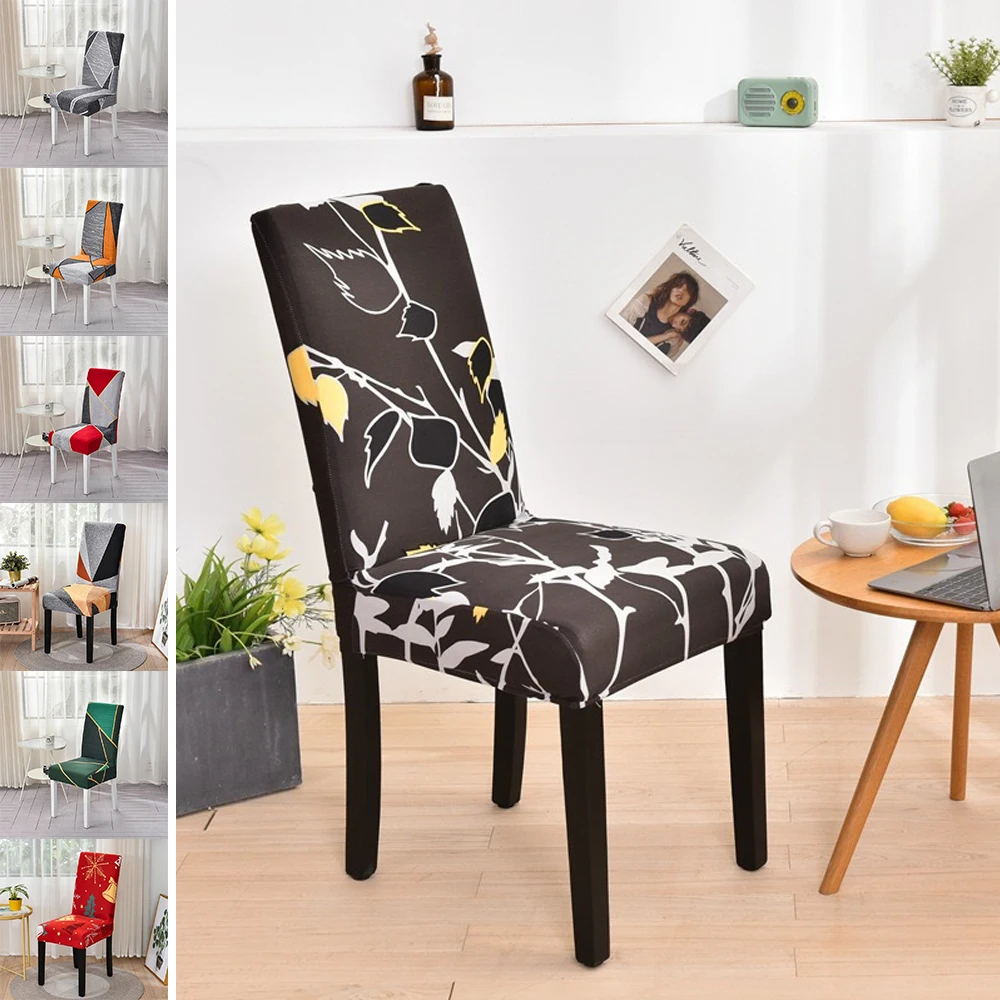 

Elastic Dining Room Chair Cover Removable and Washable Universal Furniture Protector Christmas Chair Cover Dinning Chair 시트 커버