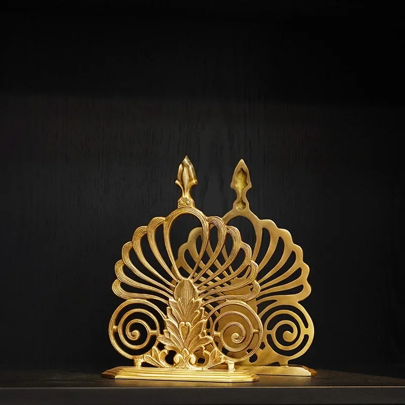 Limited Offer Handmade Retro Hollow Flower Bookend Book Stand Ornament Study Decoration Handicrafts Dining Table Napkin Clip