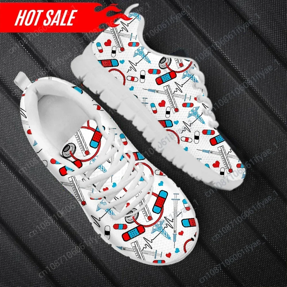 

Classic Women's Nurse Shoes Meidcal Equipment Assistant Print Female Casual Sneakers Outdoor Walking Tennis Gifts