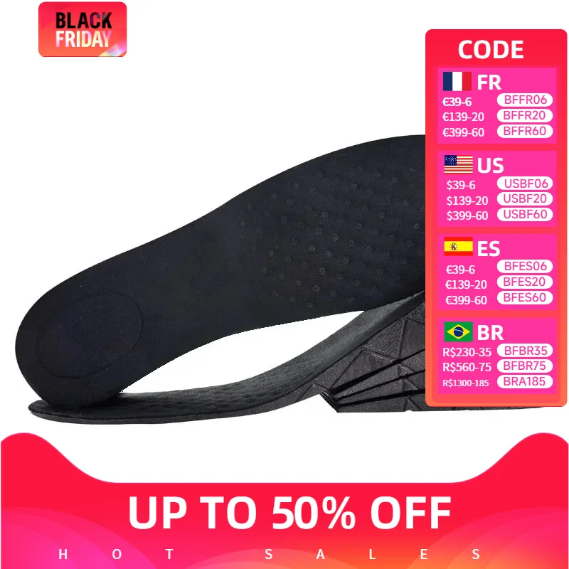 1 Pair Invisible Height Increasing Insole Cushion Adjustable Shoe Heel Inserts Taller Support Absorbent Foot Care Pad