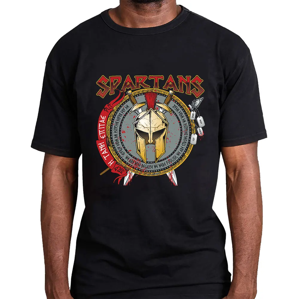 

0202 Spartan warrior helmet Ancient greece Gift T Shirt This is sparta Norse mythology Graphic Tee Large size tops S-6XL