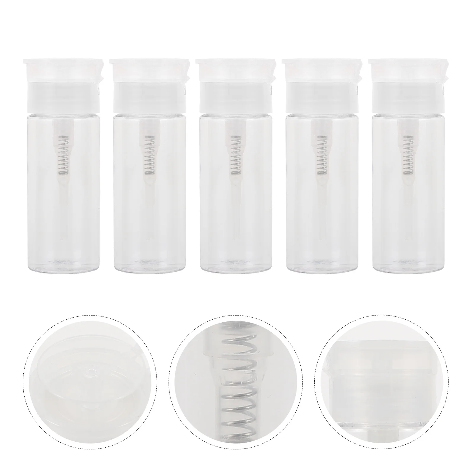 Ensemble de bouteilles pour dissolvant de vernis à ongles, 5 pièces, distributeurs à pompe solides pour manucure, stockage de liquide de voyage, conteneur réutilisable