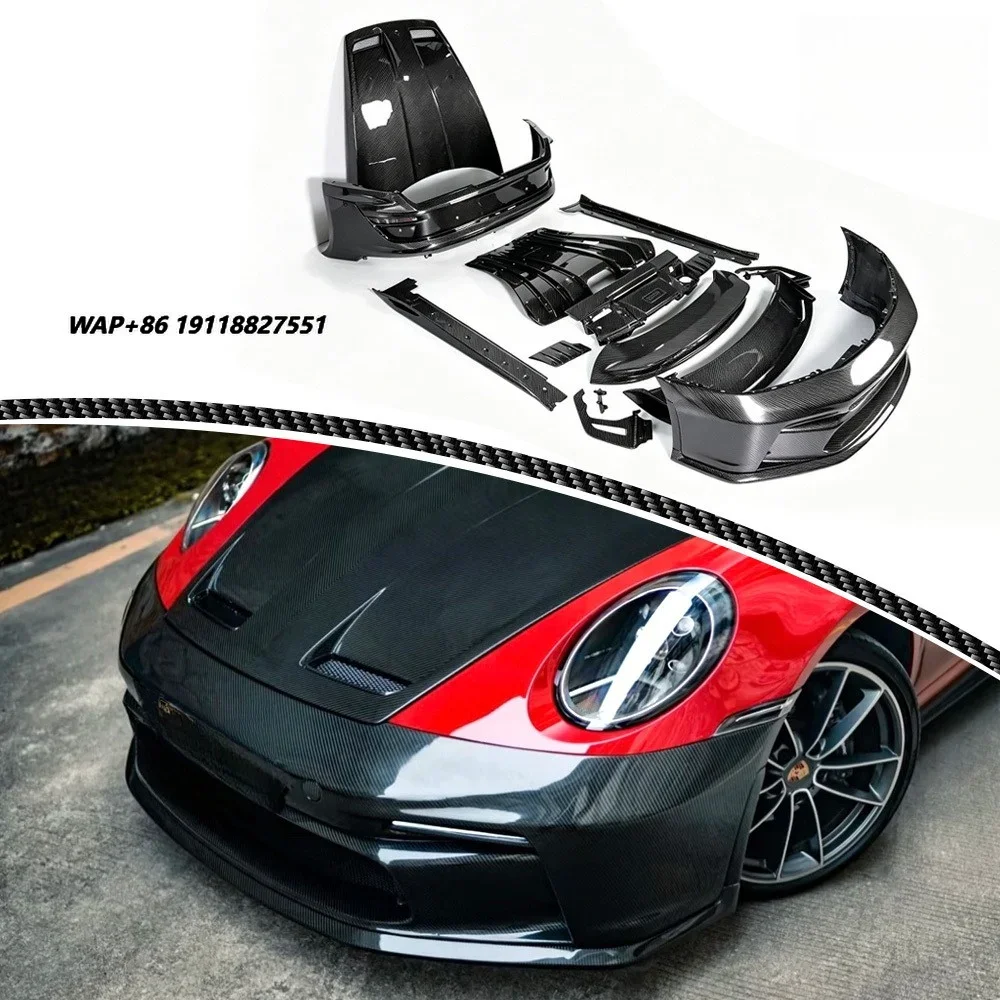 Carbone GT3 Conversion Kit Dry Carbon Fiber Car Accessories Auto Body System Side Skirt Rear Spoiler Upgrade For  911 992