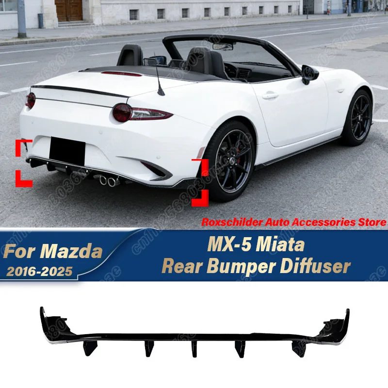 For Mazda MX-5 Miata ND 2016 2017 2018 2019 2020 2021 2022 2023 2024 2025 Automobile Rear Bumper Diffuser Body Modification Kit