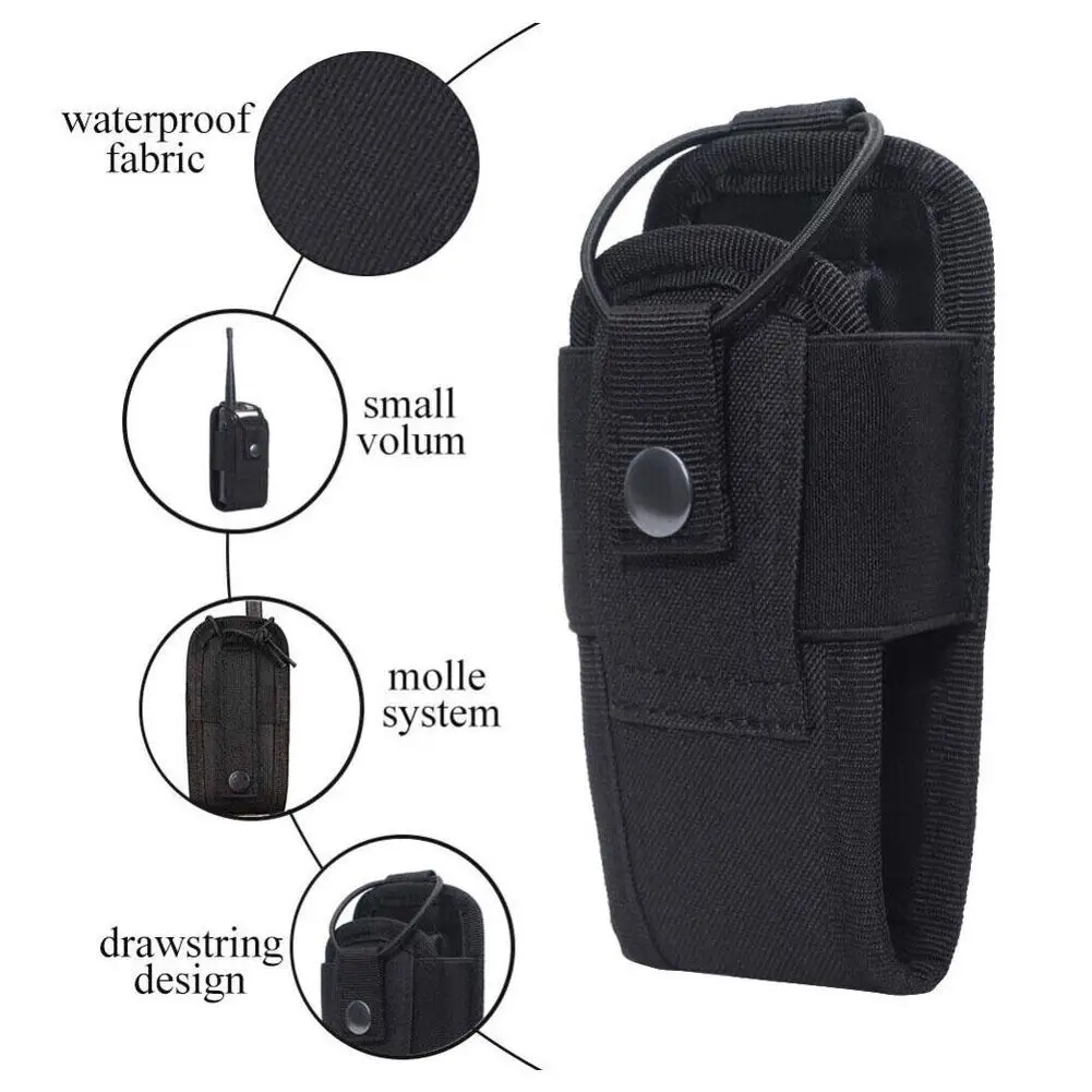 Large Capacity Outdoor Tactical Walkie Talkie Cover Pocket Handstand Bag Hanging Bag Tactical Vest Quick Release Attachment