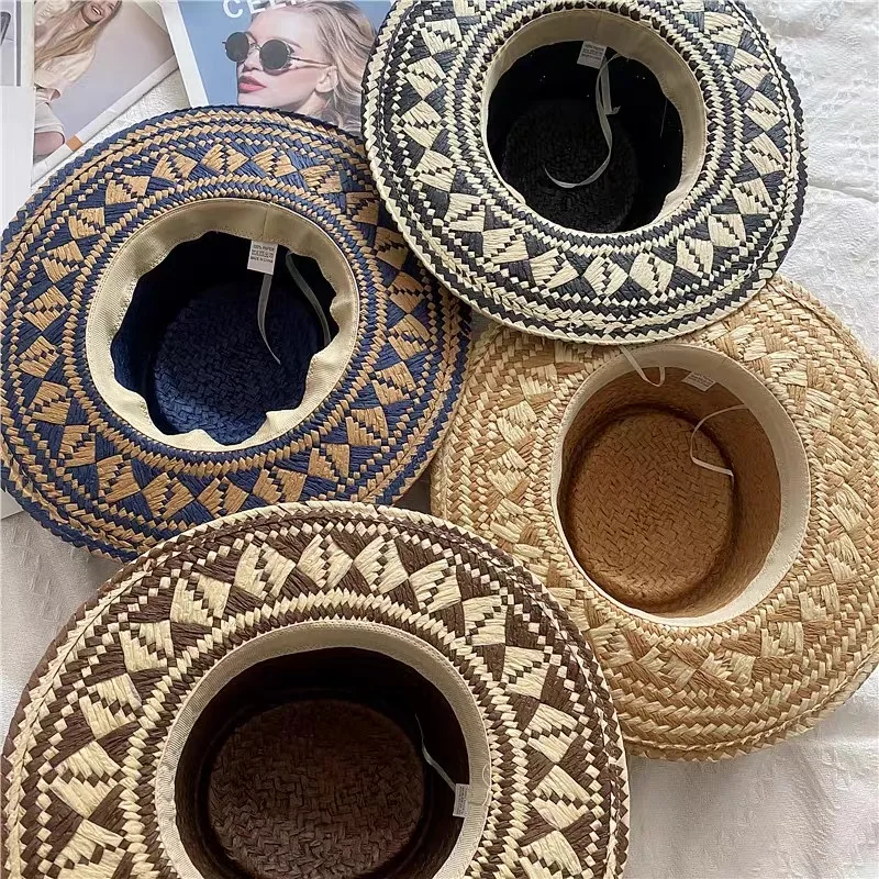 Vintage Mode Sommer Boho Stil Casual handgemachte breite Krempe Sonnenhut für Frauen und Männer Caps Urlaub Strand Sonnenhut Designer Hüte – Detail 9
