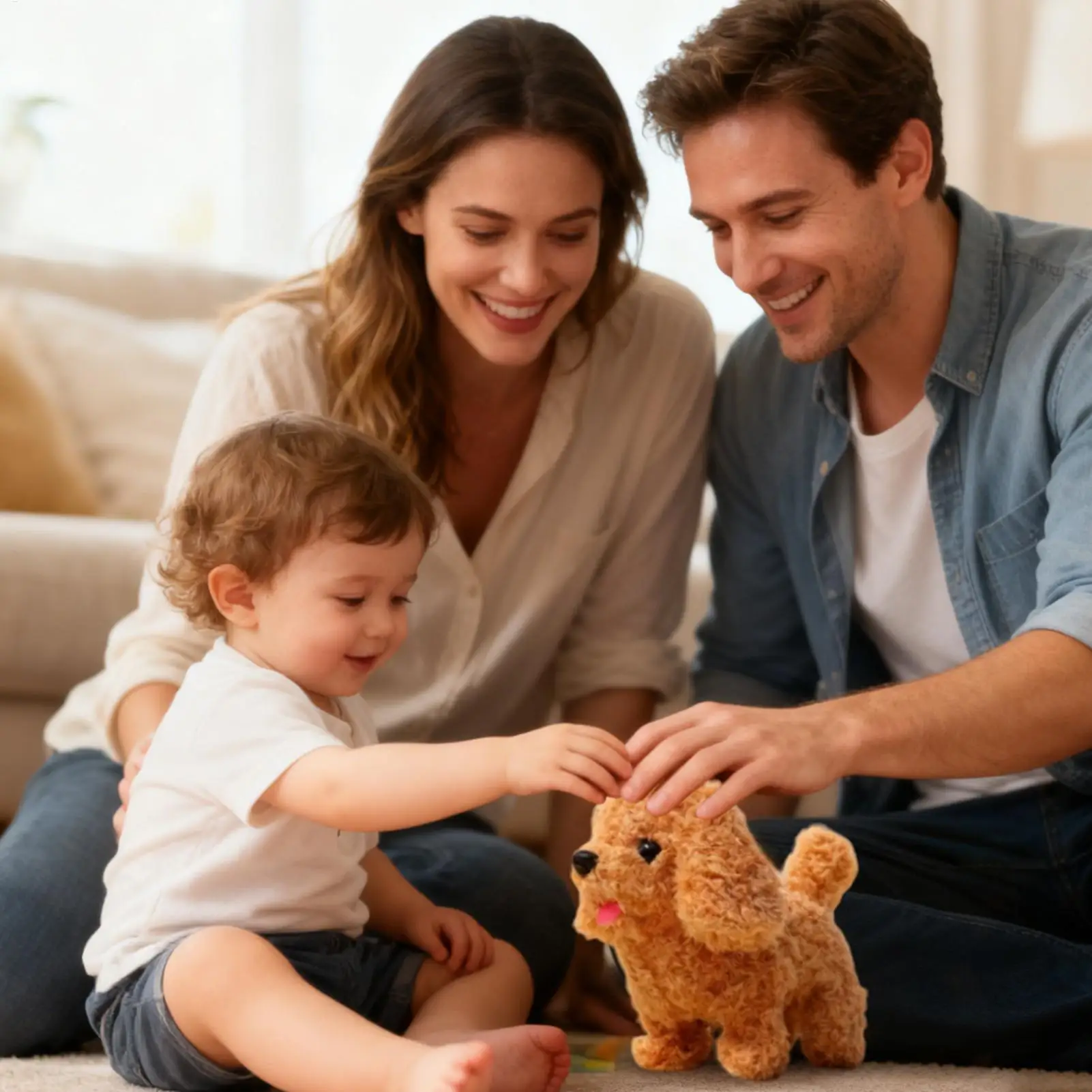 Realistyczny Robot Szczeniak Elektroniczny Zwierzak Symulacja Psa Chodzący Gryzający Szczykotający Wyciskający Symulacja Pluszowy Szczeniak Zabawka Dla Chłopców Dziewcząt Do Domu Podróży