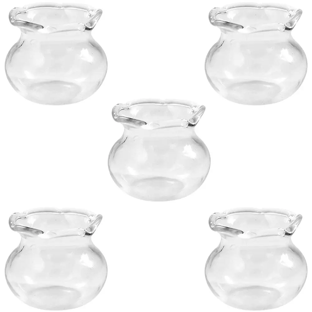 

Набор из 5 миниатюрных стеклянных аквариумов: легкие настольные украшения для DIY-декора мини-домиков, изысканные микро-аквариумы для детской комнаты