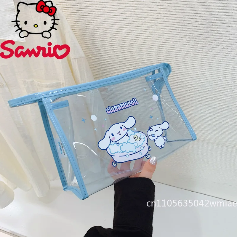 2025 New Women's Handbag Fashion High Quality Transparent Washroom Storage Bag Cartoon Cute Girl Compact Makeup Bag