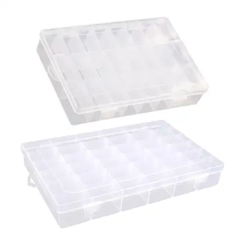 Thread Storage Box Embroidery Compartments Storage Case Sewing Thread Holder Transparent Plastic Box For Jewelry Fishing Tackles