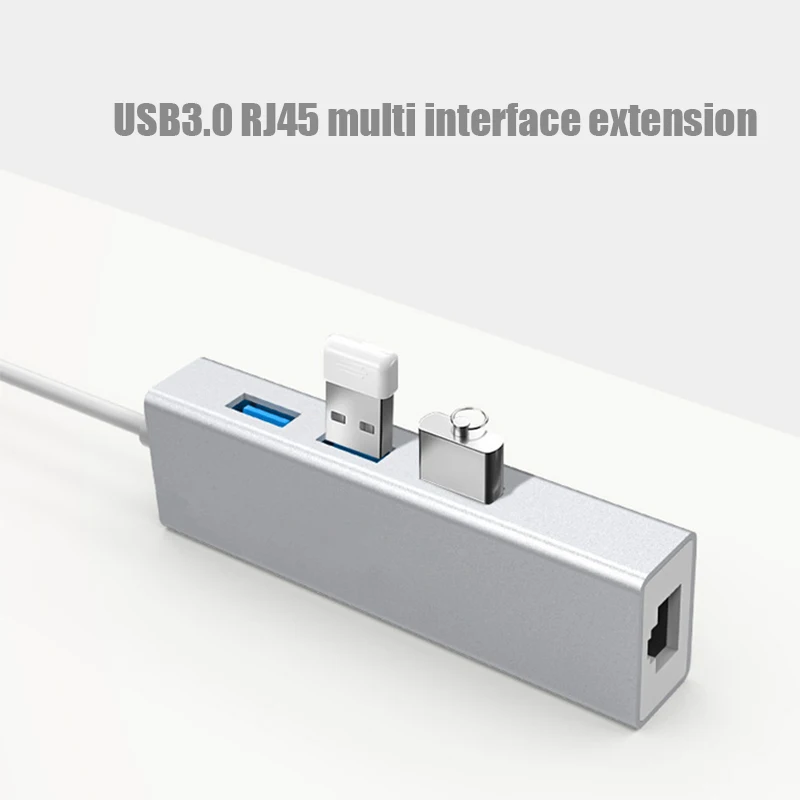 USB 3.0 1000Mbps Gigabite Ethernet RJ45 LAN Port Hub Type C 3.1 Extender Splitter Aluminium Shell USB-C Dock for MacBook Air Pro