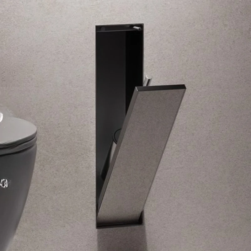 

Toilet hidden stainless steel niche, toilet brush embedded tissue box