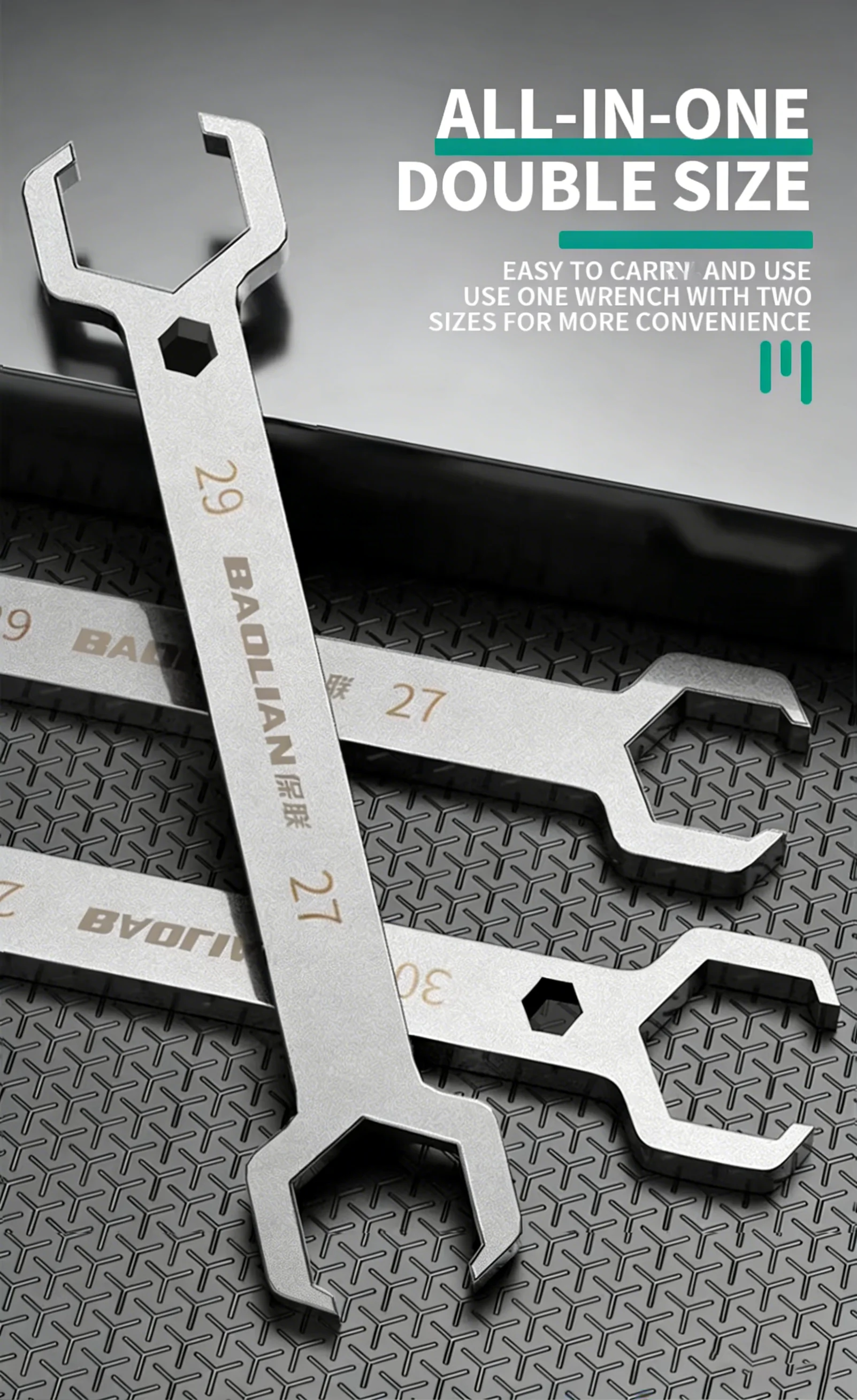 Praktischer Doppel-Maulschlüssel für Fußbodenheizung, Muttertreiber 27/29mm 28/30mm, Armatur- und Spülbecken-Montageschlüssel, Handwerkzeug – Detail 14