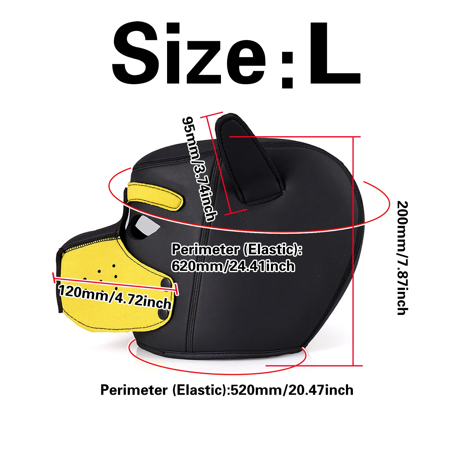 Yellow Neoprene dog headgear vest collar armband costume party costume mask cosplay Halloween gift Christmas gif view 2