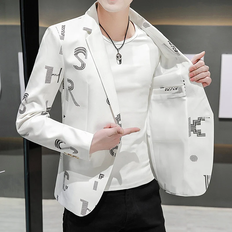 

High-quality, stylish, casual and business autumn new fashion suit men's high-end men's suit fitted men's top