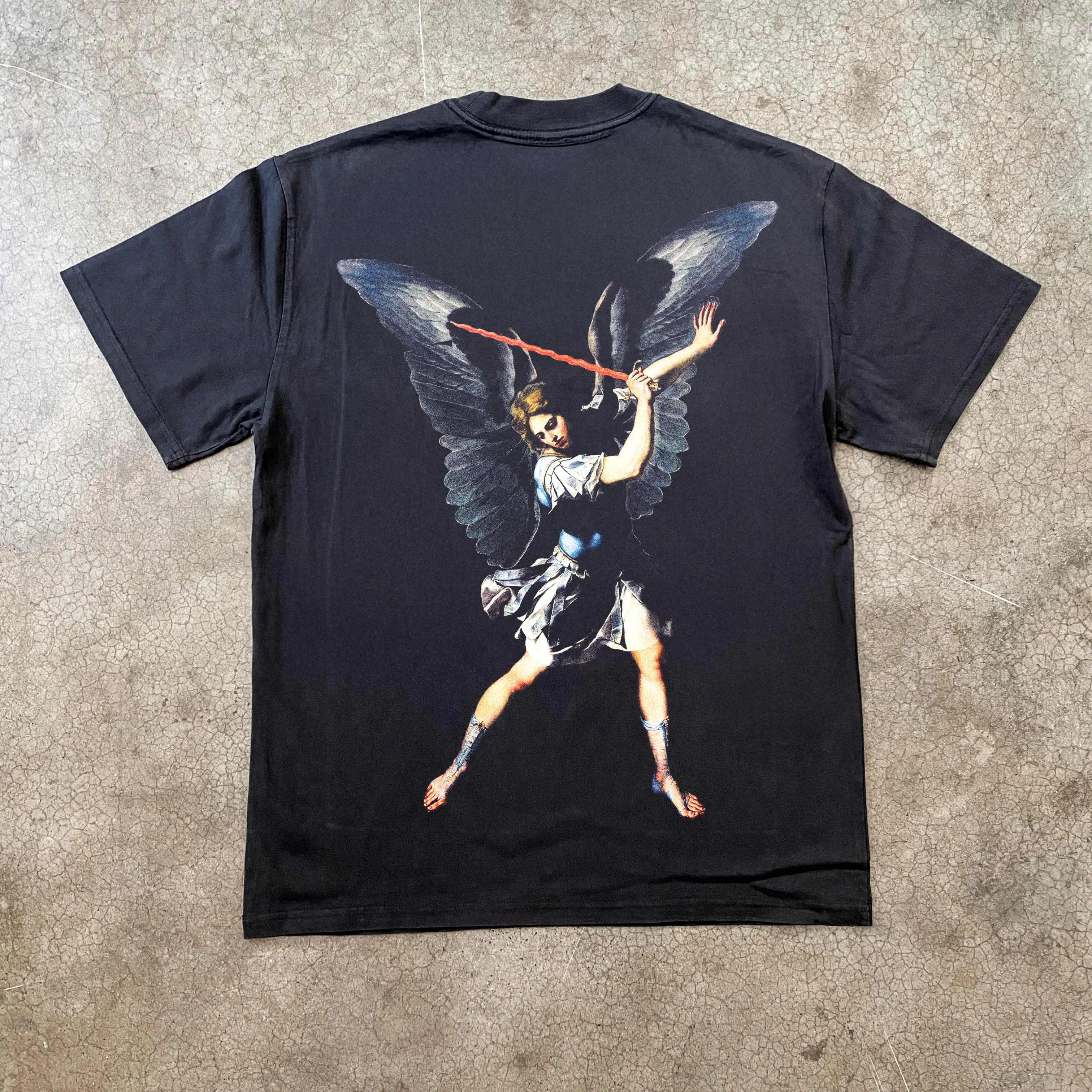 Vintage Saint Michael The Archangel Francesco Cozza 1650 Classical Art Graphic T-Shirt Cotton Men Women Streetwear Tee