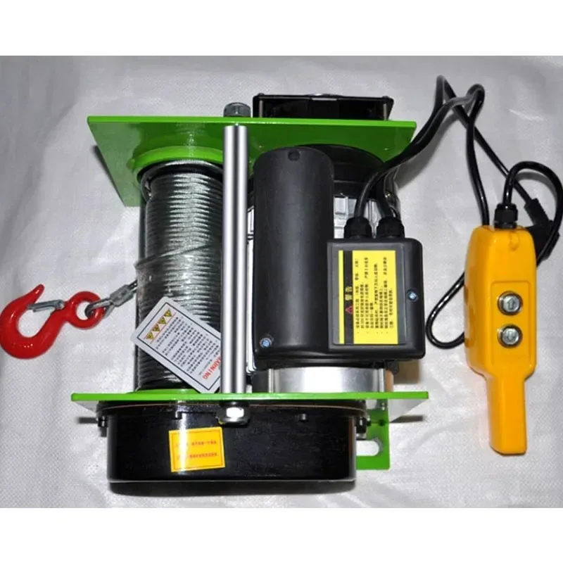 

220VElectricWinch200-400KG LiftingCapacity30M Steel Wire Rope Electric Hoist for Household Building Crane Windlass Winding Engin