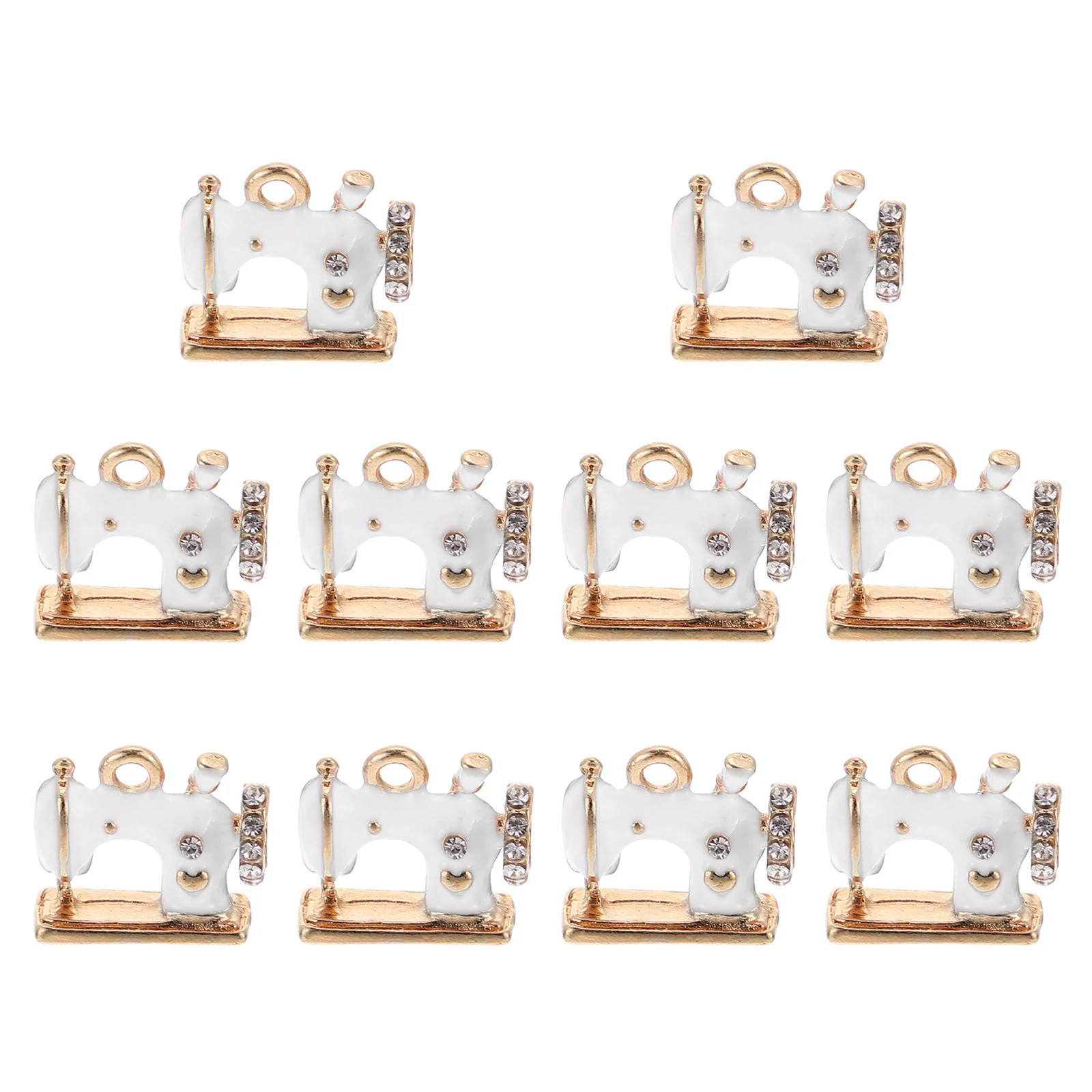 

10Pcs Vintage Sewing Machine Pendants Durable Alloy DIY Charms Necklace Key Chain Jewelry Accessories Key Chain Pendants