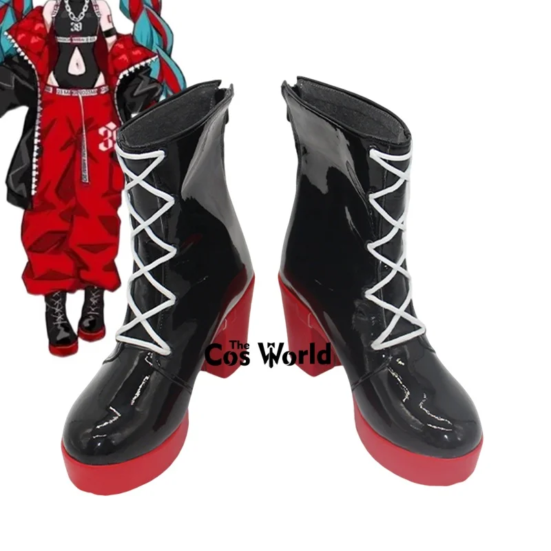 2023 Magische Mirai Miku Cosplay Hoge Hak Laarzen Aanpassen Anime Schoenen voor Kostuums