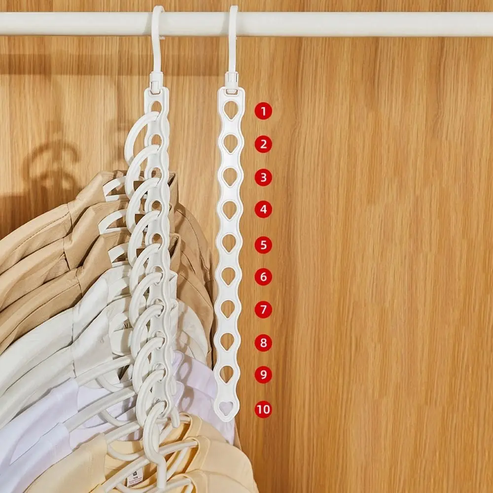 Plastic Multi-port Clothes Hanger White/Grey Foldable Clothes Drying Rack 10-hole Space Saving Closet Organizer for Home