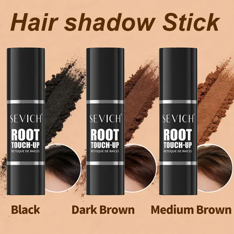 3Color Temporary Hairline Stick Quick Gray Coverage Styling Hair Concealer Pen for Thinning Hair Shadow Shading Sponge Pen